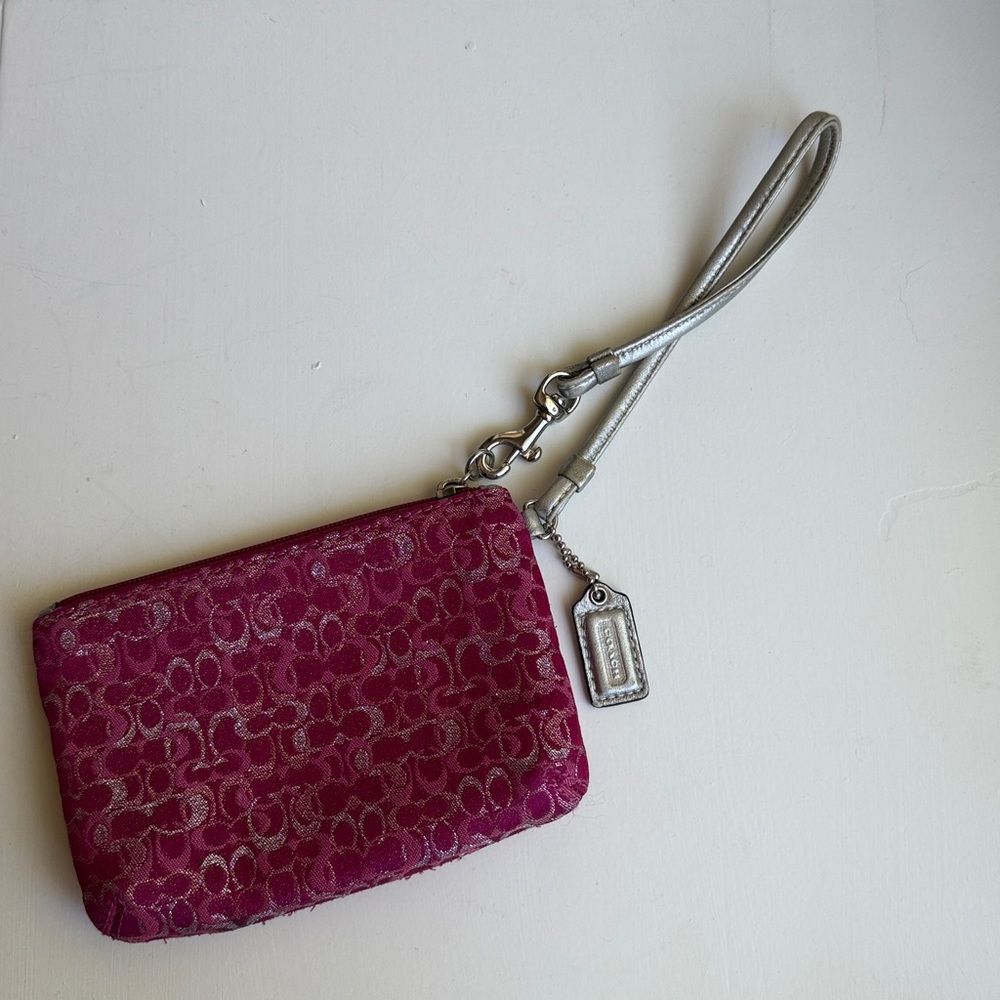 Coach Fuchsia Signature Wristlet - Picture 6 of 11